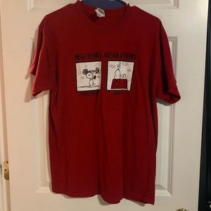 NWOT Mens Large Peanuts "Snoopy New Years Resolution" Shirt